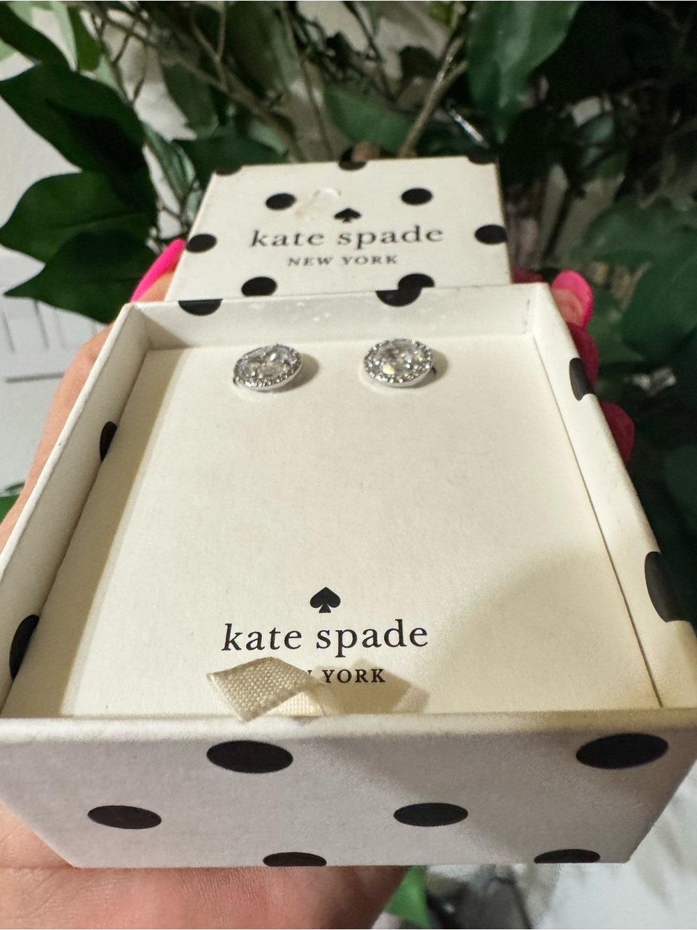 kate spade Silver Crystal round that sparkle earrings new 🆕